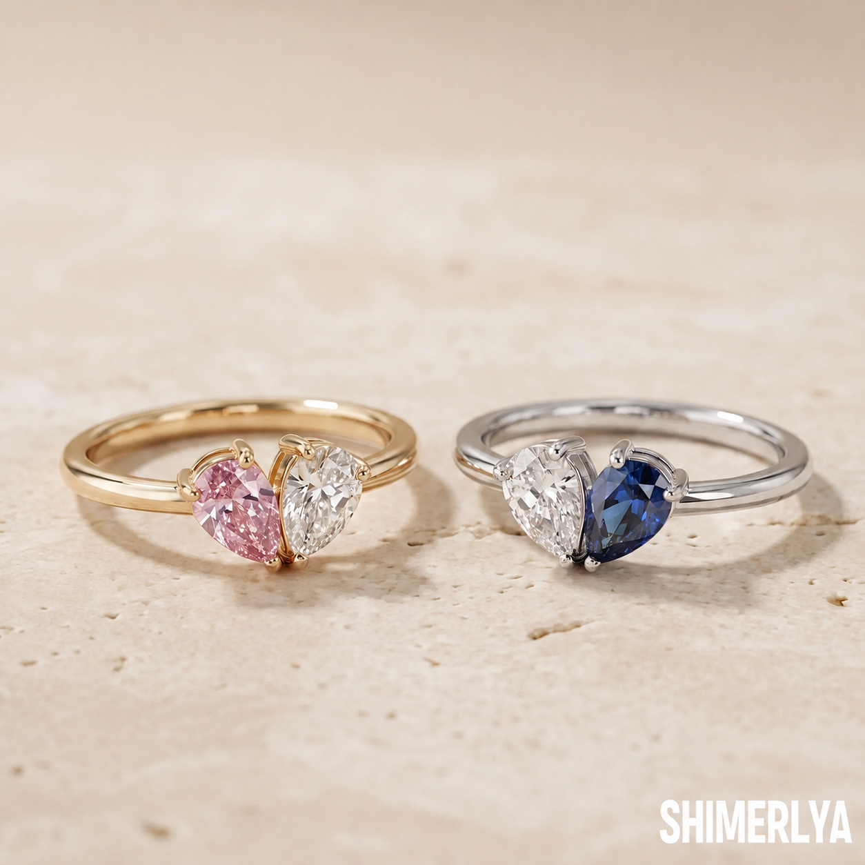 Anello Cuore Duo – Pietre di Nascita