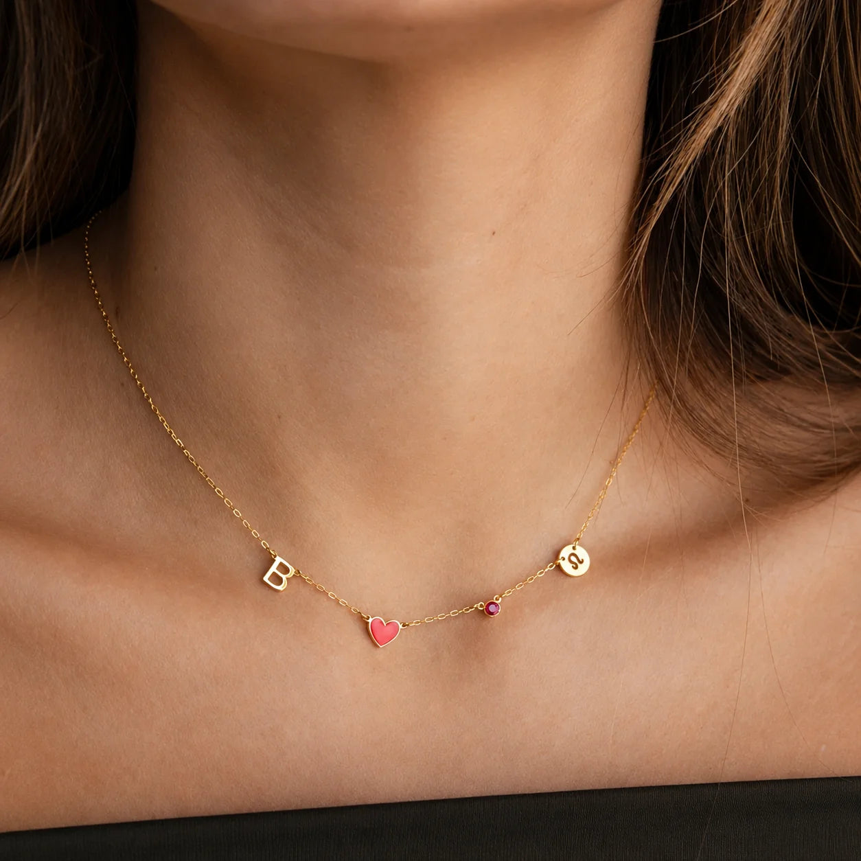 Collier Cœur Initiale Personnalisé – Shimerlya