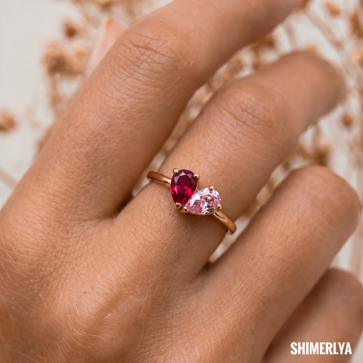 Anello Cuore Duo – Pietre di Nascita